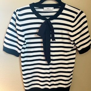 Zara knit top size medium black and white stripped